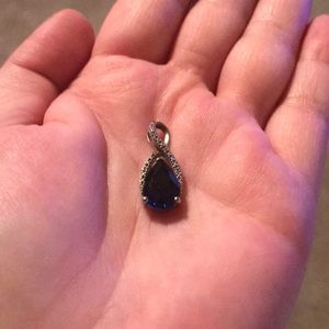 Lab created Sapphire and Diamond pendant
